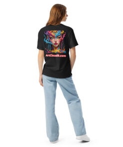 Alternative view of unisex garment-dyed heavyweight t-shirt featuring your Cotton Candy Splash Art image