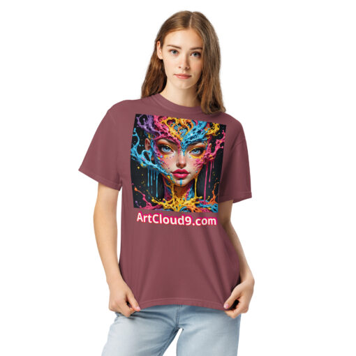 unisex garment-dyed heavyweight t-shirt featuring your Cotton Candy Splash Art image - Image 5