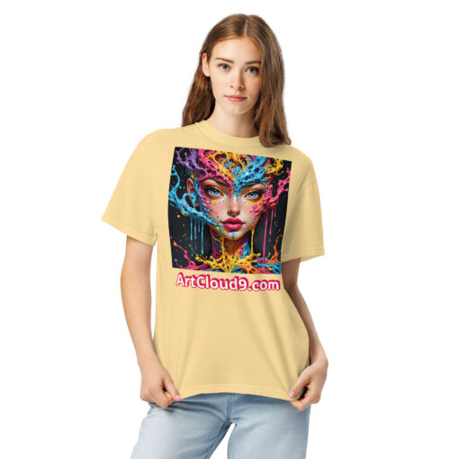 unisex garment-dyed heavyweight t-shirt featuring your Cotton Candy Splash Art image - Image 17