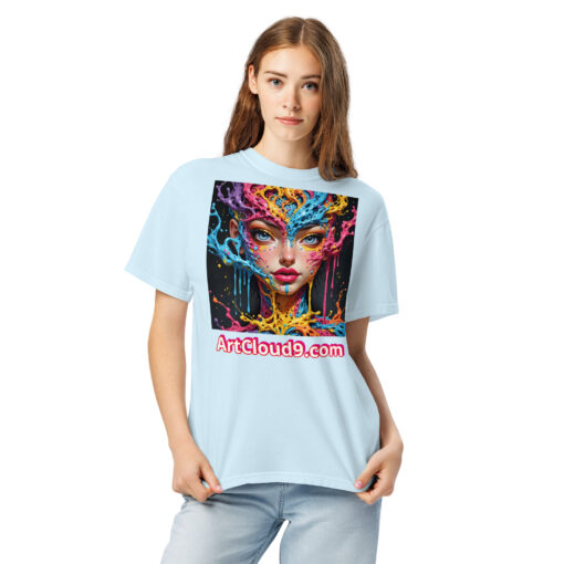 unisex garment-dyed heavyweight t-shirt featuring your Cotton Candy Splash Art image - Image 21