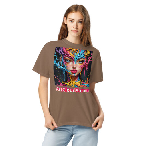 unisex garment-dyed heavyweight t-shirt featuring your Cotton Candy Splash Art image - Image 11