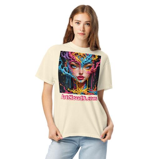 unisex garment-dyed heavyweight t-shirt featuring your Cotton Candy Splash Art image - Image 23