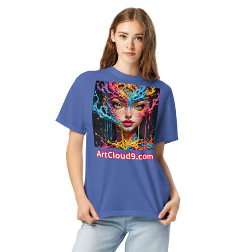 unisex garment-dyed heavyweight t-shirt featuring your Cotton Candy Splash Art image - Image 9
