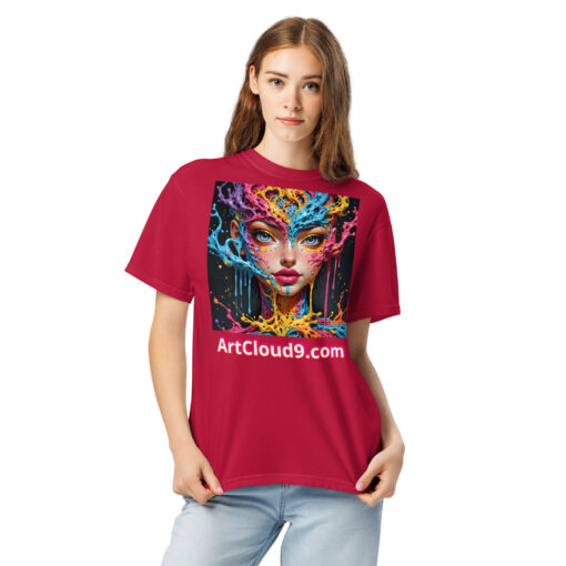 unisex garment-dyed heavyweight t-shirt featuring your Cotton Candy Splash Art image - Image 3