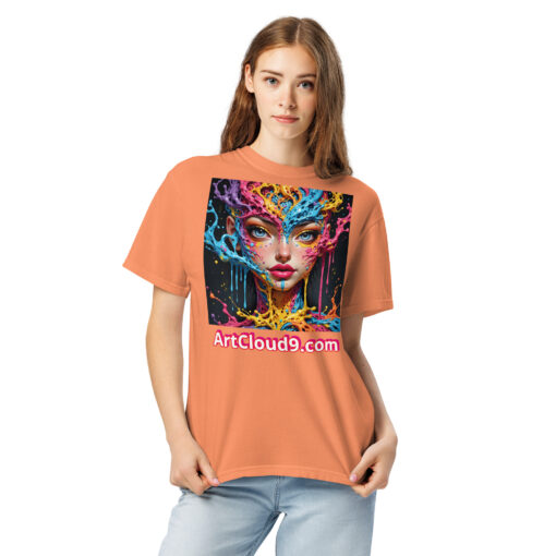 unisex garment-dyed heavyweight t-shirt featuring your Cotton Candy Splash Art image - Image 13