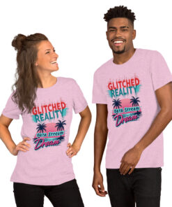 Alternative view of Glitch Reality Data Stream Dream | Futuristic Unisex T-Shirt for Digital Art & Cyber Aesthetic Lovers